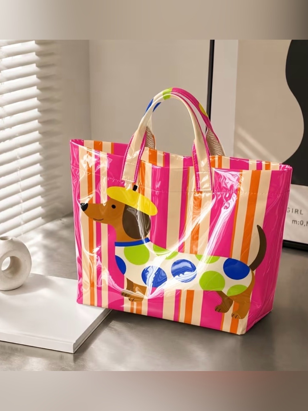 🌭🌭🌭BOGOHO🌭🌭🌭Stylish Dachshund Print Tote Bag -2 Designs Available - Picture 6 of 6